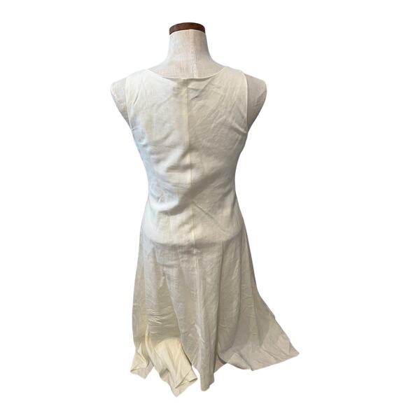 Ivanka Trump Linen Blend Sleeveless Midi Dress Off White 6 - Picture 5 of 7